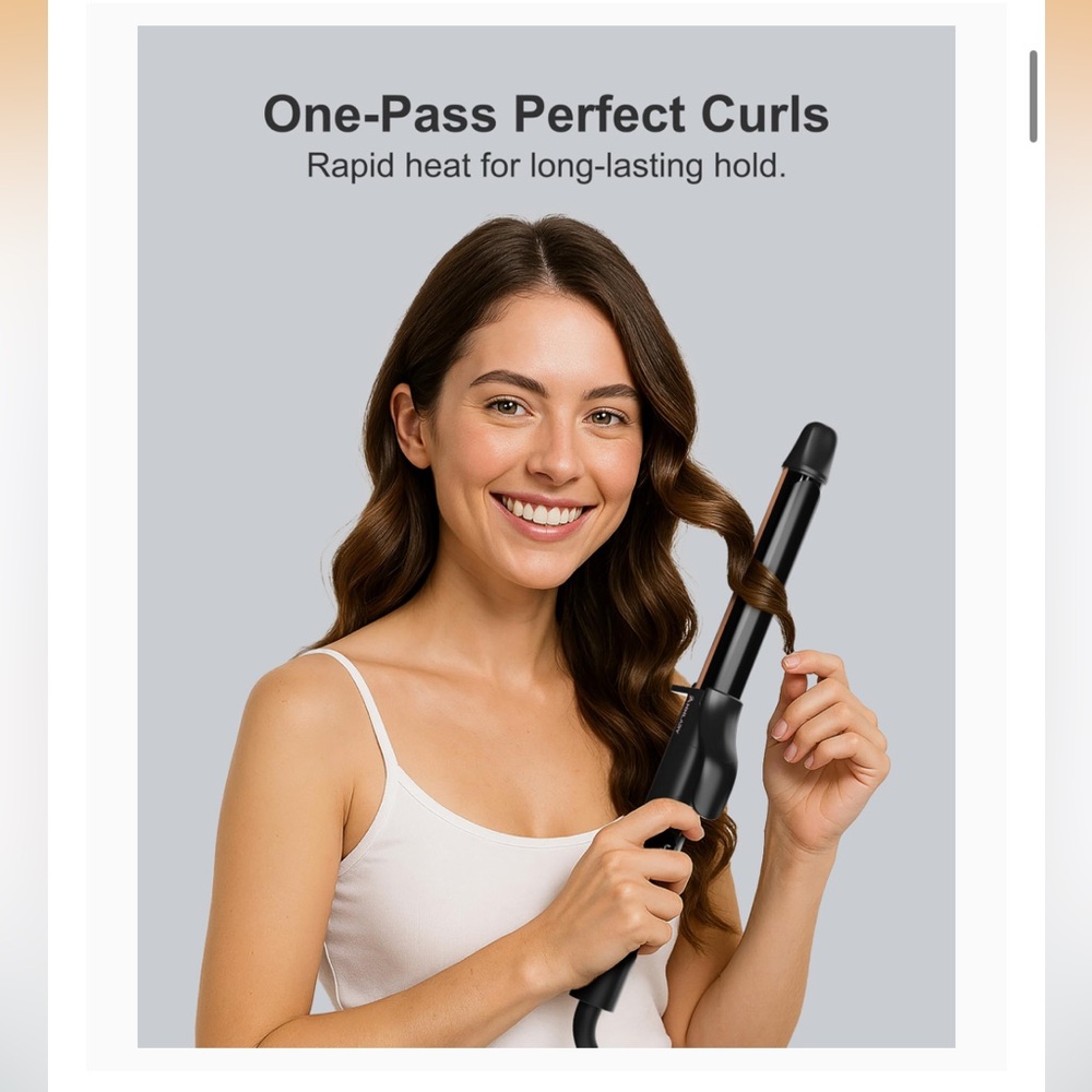 Farery 1” Curling Iron Titanium Ceramic Fast Heating 8 Heat Settings LED Display